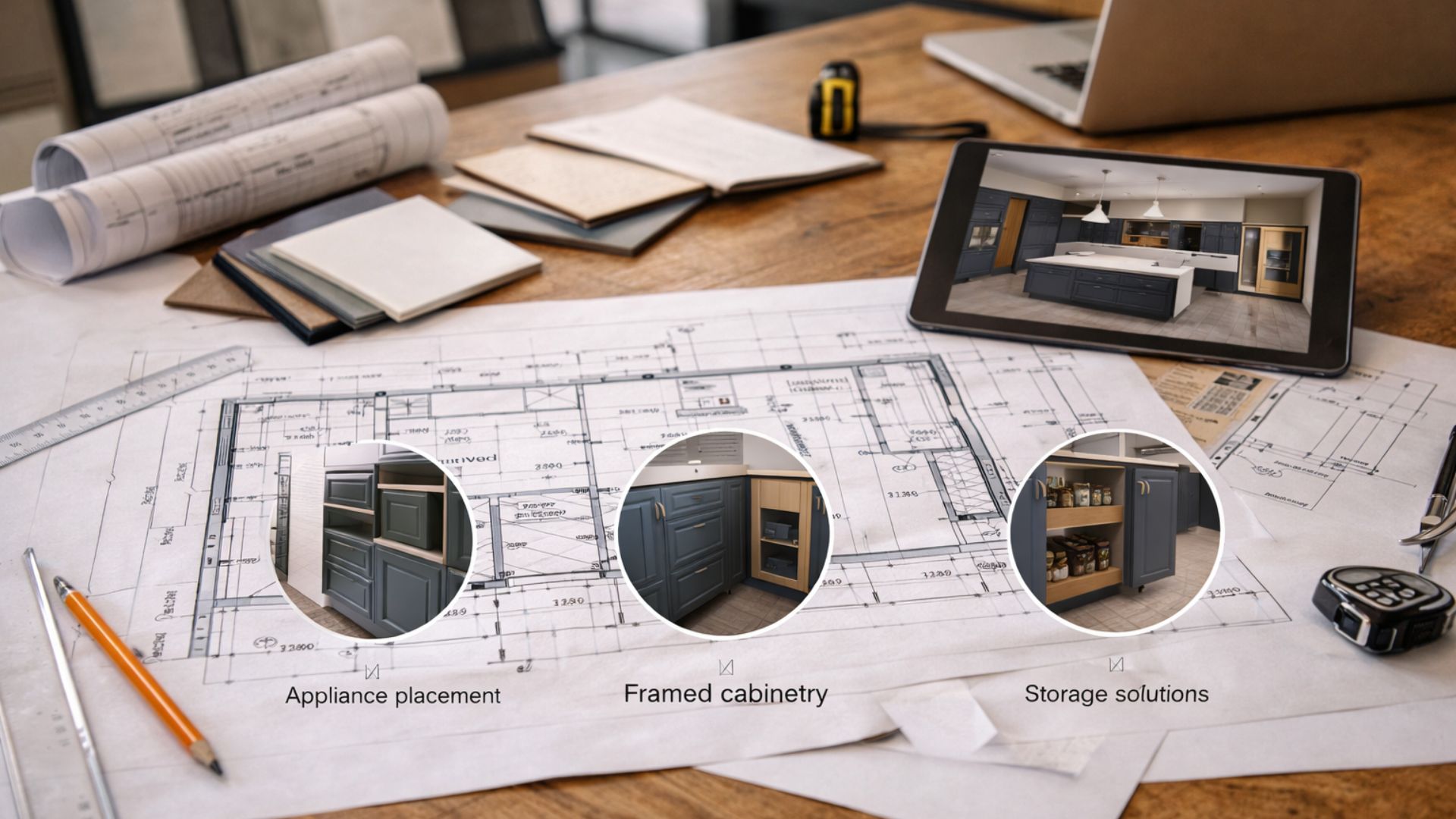 An Image including the finer details for a new kitchen. 