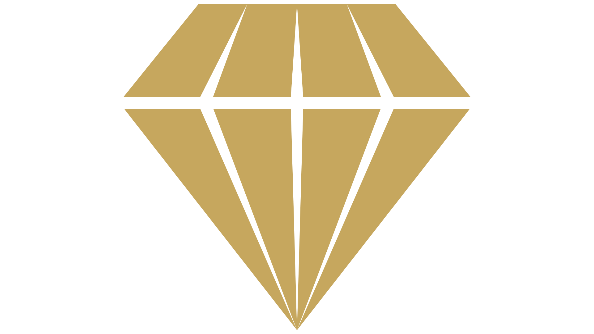 A line drawing of a diamond. 