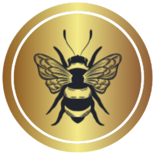 Bumblebee Kitchens Logo. A bee in a gold circle.